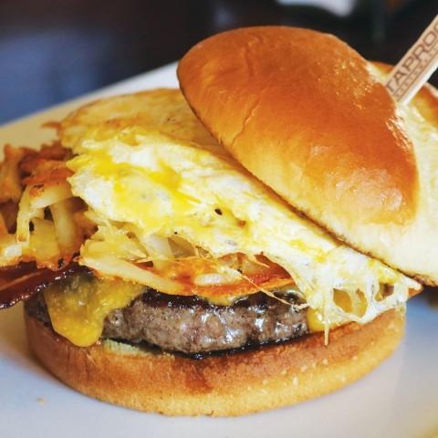 A picture of Taprock Northwest Grill's Bacon Jam Breakfast Burger